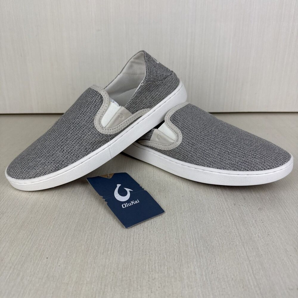 Olukai Pehuea Shoes Women’s Size 9 Gray Tapa/Tapa Slip-On New
